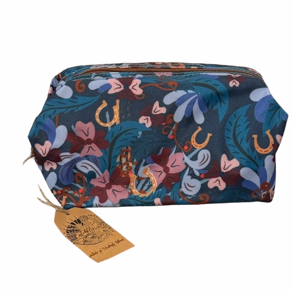 Catchfly Gold Horseshoe Cosmetic Pouch Bag NWT - Picture 2 of 12